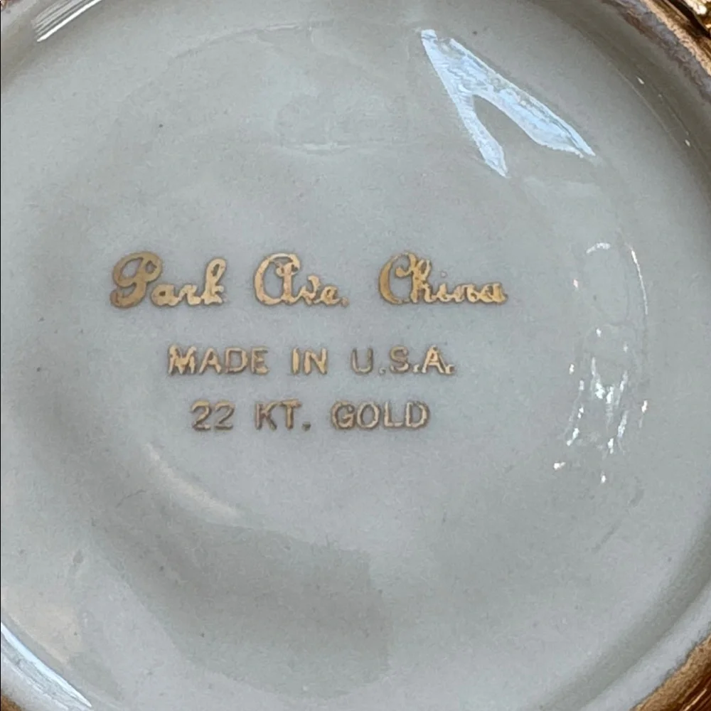 22k Gold Espresso Cup and Saucer over bone china - Set of 3 | Made in USA VTG